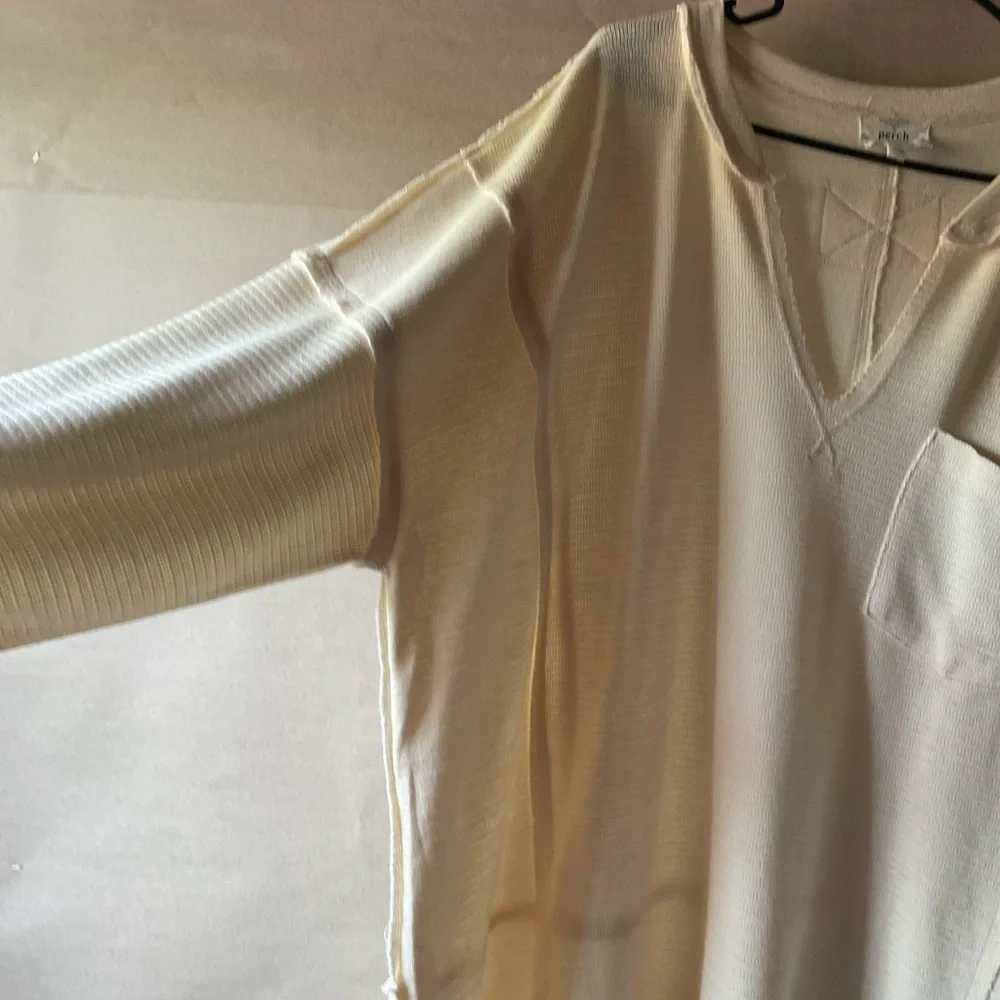 Perch by blu pepper top. Cream. Long sleeve. Size 1X
